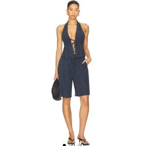 NWOT Free People Sidra Pull-on styling Shorts In India Ink Size L